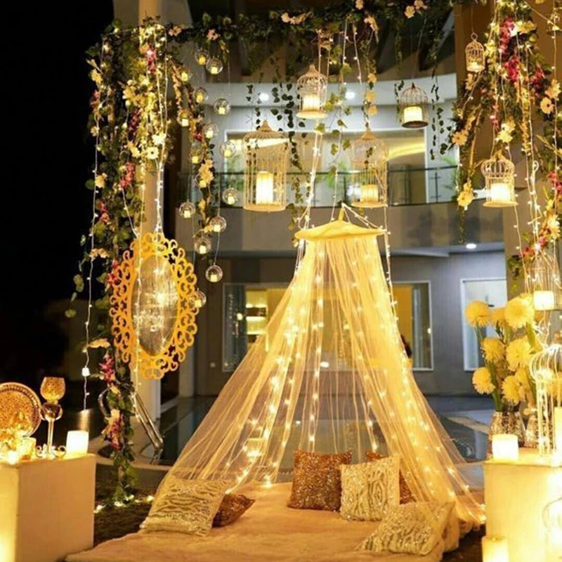 1 м/2 м/3 м гирлянды светодиодные светильник s медный провод занавес Фея на свадьбу