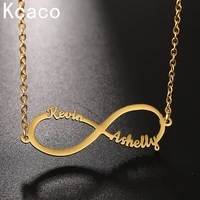 customize infinite name layer necklace for women personalized gold stainless steel custom name jewelry friend gift