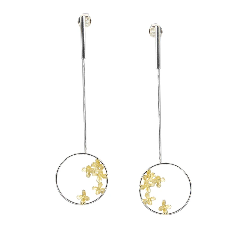 

Fanling round sweet scented osmanthus Earrings S925 pure silver