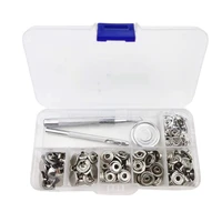 leather snap fasteners kit press stud metal button snaps with installation tools for diy leather craft
