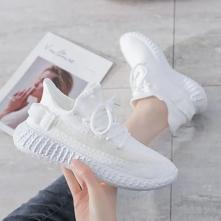

Sports shoes women's spring and autumn 2021 new mesh net shoes running breathable white coconut old shoes ins tide summer