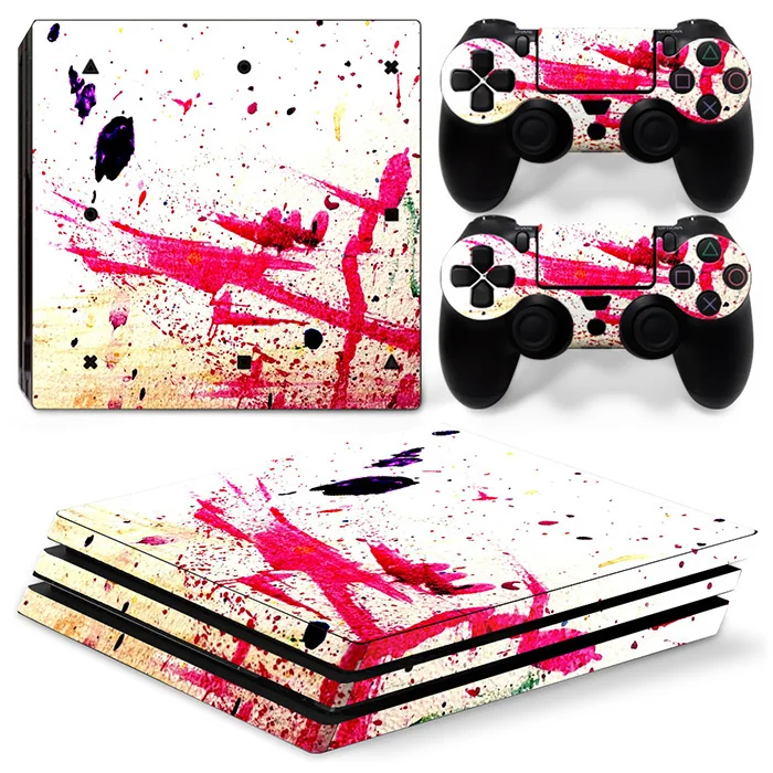 Разноцветная Виниловая наклейка для консоли PS4 Pro + на 2 контроллера PCV игровых