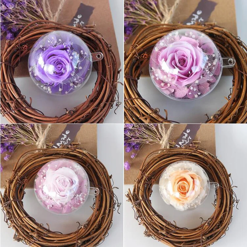 Пластиковая Хрустальная коробка с искусственным сохраненным свежим цветком