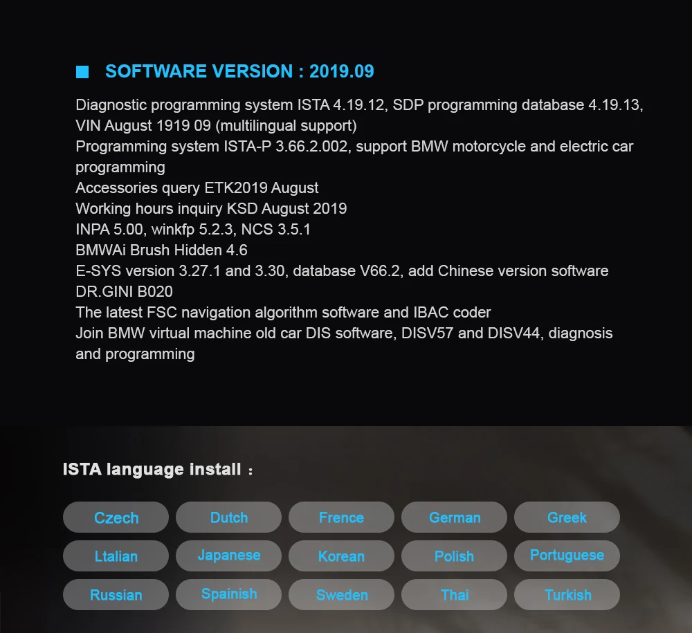 V2019.12 ISTA ICOM A2+ B+ C ICOM Next wifi диагностический и программный инструмент для автомобилей поддержка многоязычных