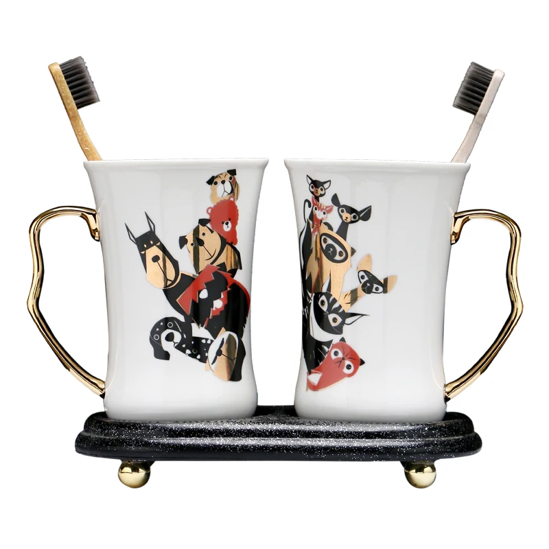 Креативные кофейные чашки двойная чаша керамическая подарок на день Святого