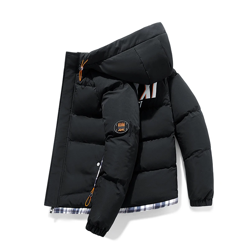 Winter Jacket Men 2021 Fashion Hooded Parka Solid Thick Jacket Men's Baseball Jacket Zipper Waterproof Coats Male Drop Ship
