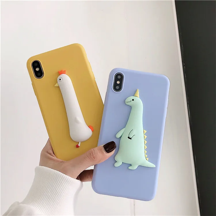 3D Cartoon Dinosaur Candy Case for Xiaomi Redmi K40 K30 K20 S2 Go Y1 Y2 Y3 Poco F1 F2 X2 X3 M2 M3 Coque Chicken Funda TPU Cover | Мобильные