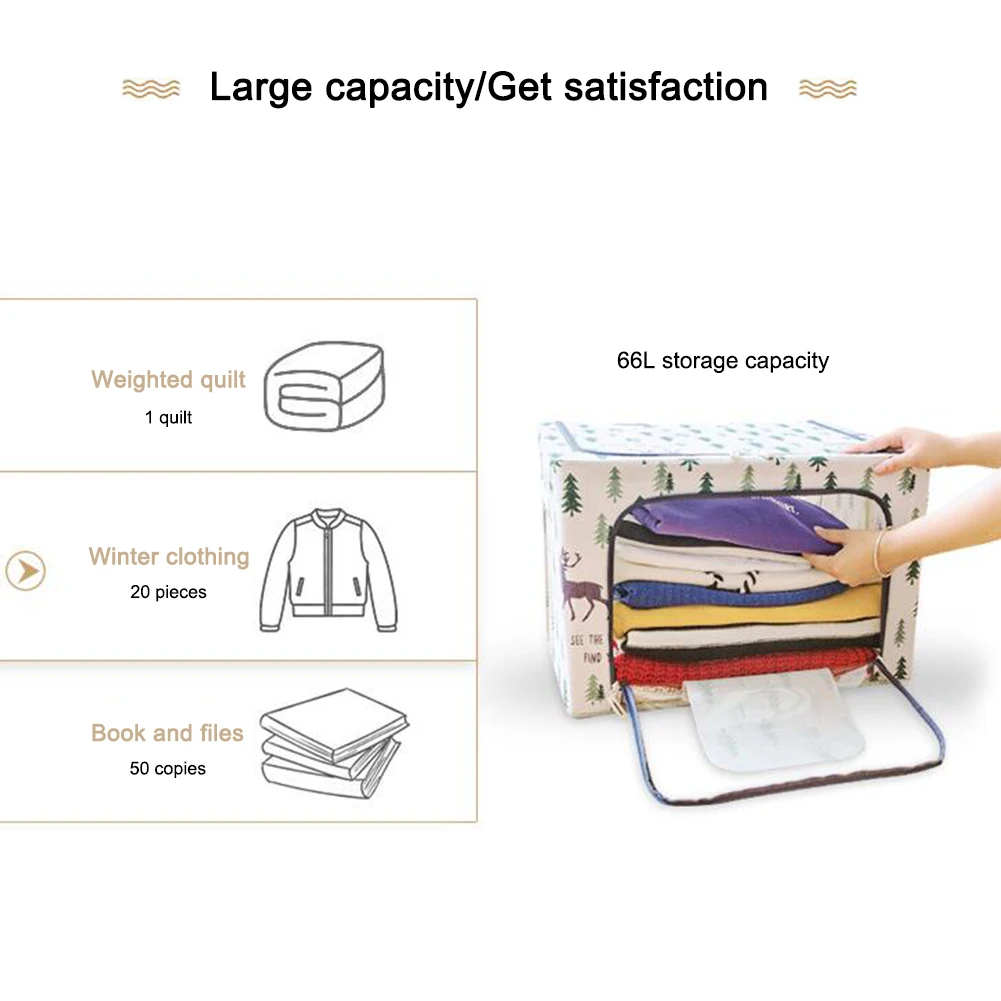

Large Capacity Collapsible Quilt Storage Bag Clothes Toy Sundries Sorting Bag Home Storage Organizer Waterproof Cotton and Linen