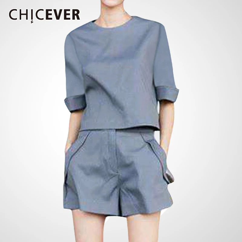 CHICEVER повседневный комплект из двух предметов для женщин с круглым вырезом и