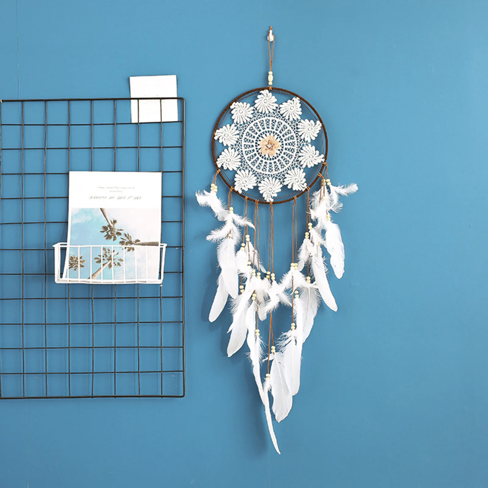 

Vintage Woven Dreamcatcher Bedroom Pendant Feather Creative Wind Chimes FFT