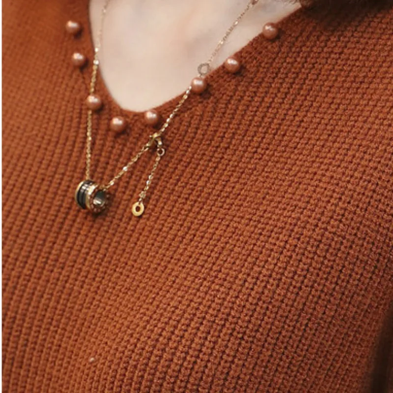 

Pullovers Women Elegant V-Neck Flare Sleeve All-match Simple Solid Ulzzang Soft Basic Tops Pullover Womens Sweater Chic Leisure