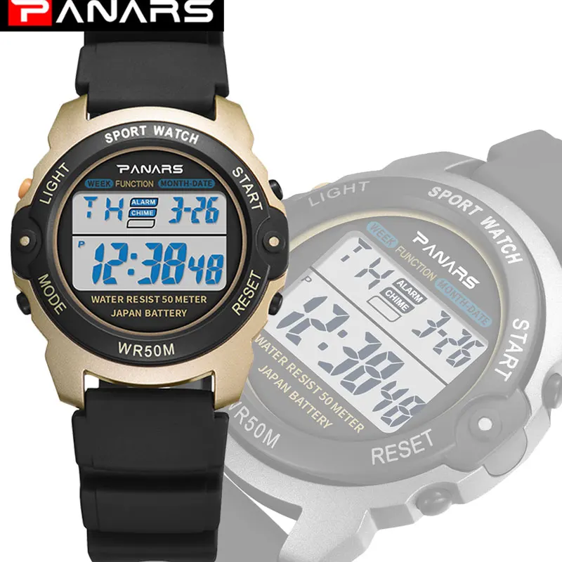 

Sport Mens Watches PANARS Top Brand Luxury Man Wrist Clock Waterproof LED Electronic Digital Male Watch reloj digital hombre New