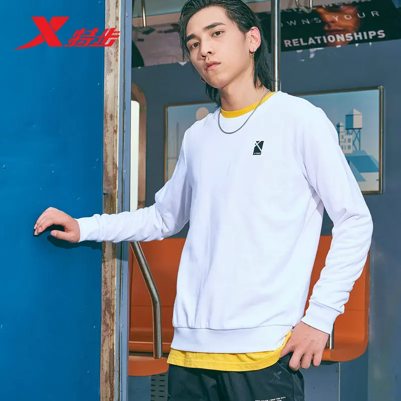 Xtep Men Fashion Sweatshirt Male Casual Streetwear Pullover Men's Warm Crew Neck Tops Winter Spring 881329059407 | Спорт и