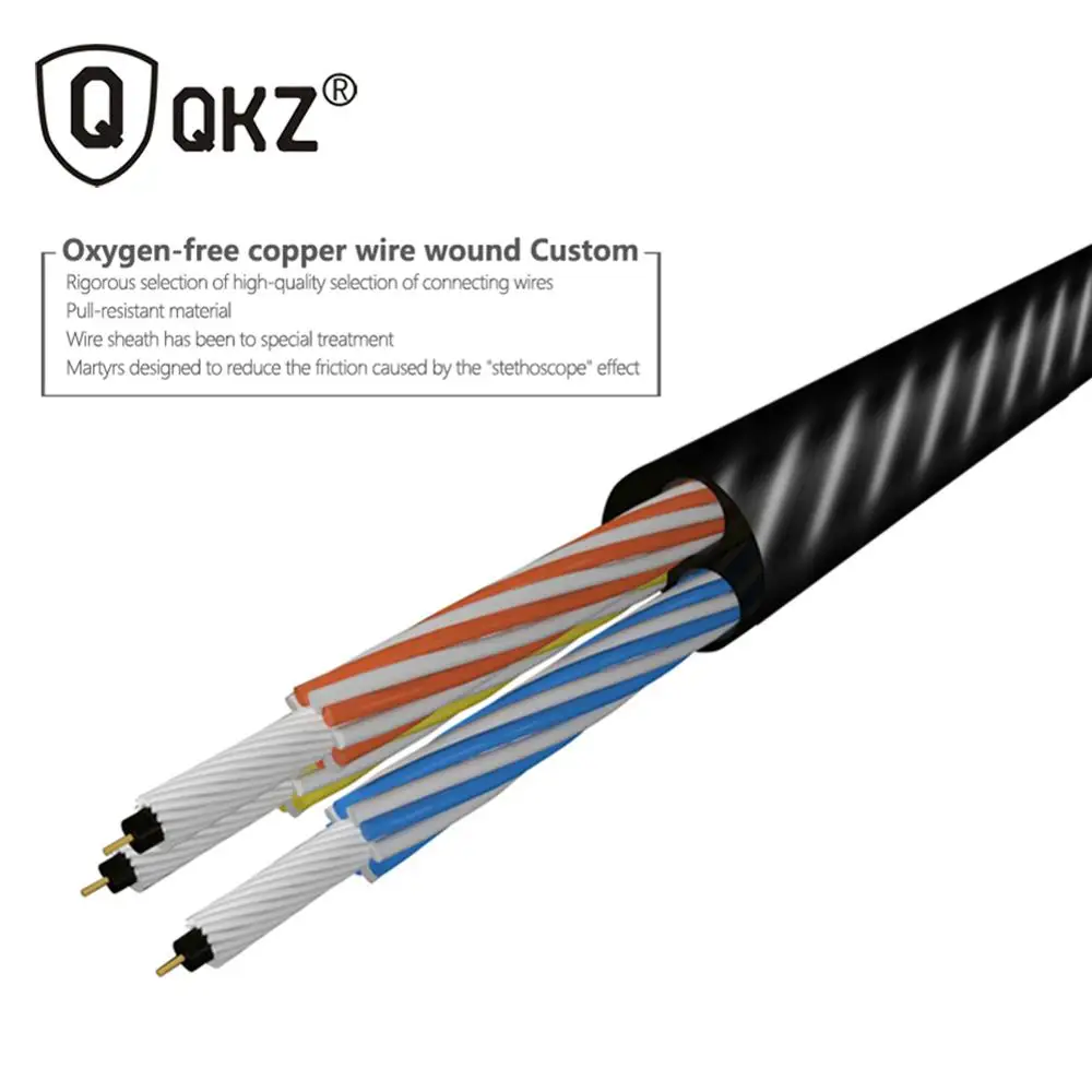 Наушники-вкладыши QKZ DM10 CNC HiFi металлические DJ MP3 гарнитура разъем 3 5 мм