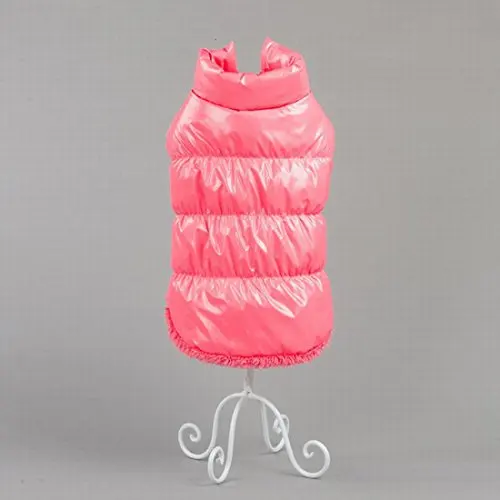 Pink Зимнее пальто для собак; одежда для маленьких собак с французским бульдогом; теплая куртка с хлопковой подкладкой для чихуахуа; комбинезон для домашних животных - Цвет: Pink