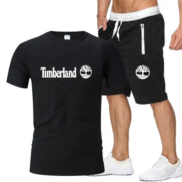 

Summer men's T-shirt set men's sportswear set basketball sports fitness timberland printed short sleeve + men's Sui Harajuku