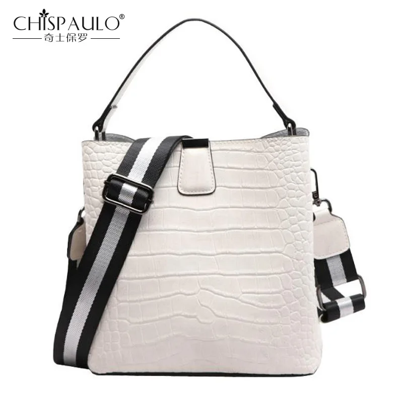 Famous Brand Genuine Leather Women Handbag Fashion Bucket Bag Alligator Shoulder Female Casual Messenger New Totes | Багаж и сумки