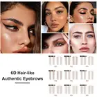 Татуировки для бровей 6D, имитация водостойких длинных фотонаклеек, косметические инструменты для макияжа, искусственные брови, усилитель