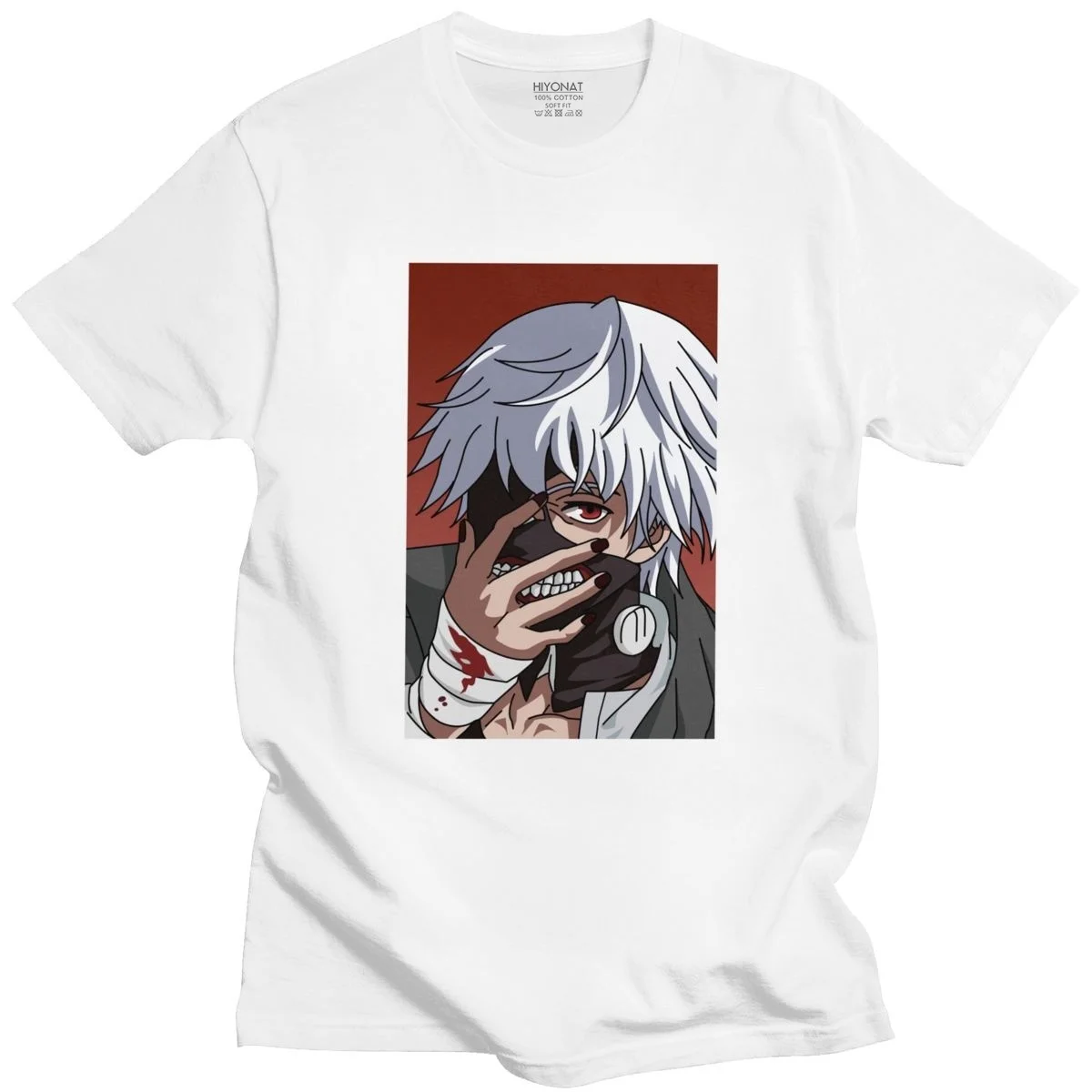 

Classic Tokyo Ghoul Ken Kaneki Tshirt Men Short Sleeve Printed Japanese Anime Manga T-Shirt Loose Fit Cotton T Shirts Clothing
