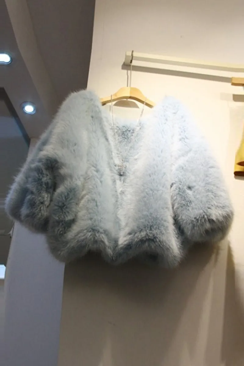 

Autumn and Winter 2020 New Solid O Neck Loose Furry Mink Fur Coat Women Jacket