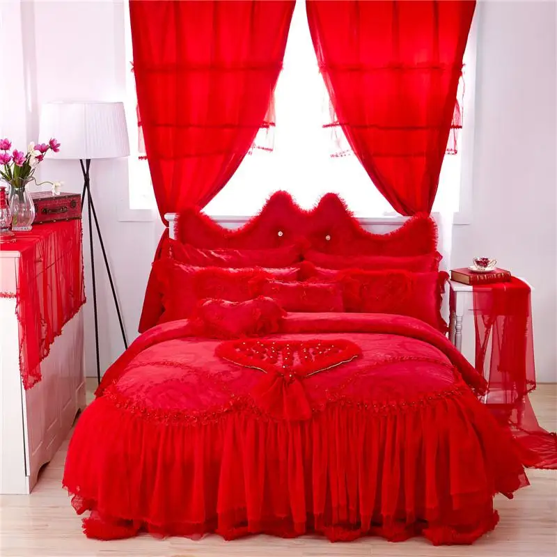 Роскошные Свадебные Постельное белье кружево пятно хлопчатобумажная ткань