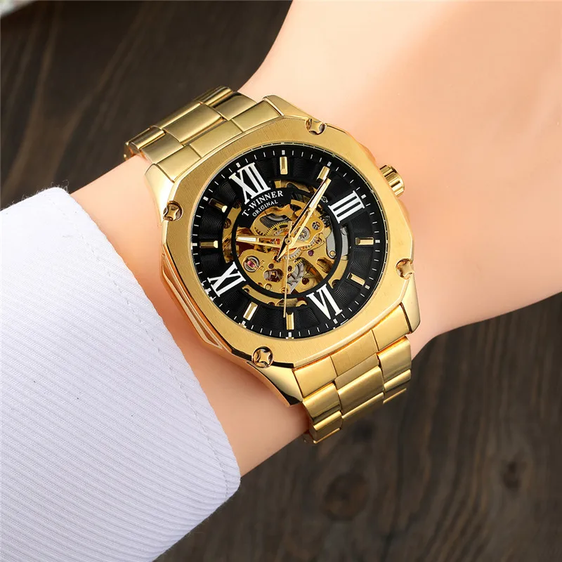 Автоматические механические мужские наручные часы WINNER военные армейские