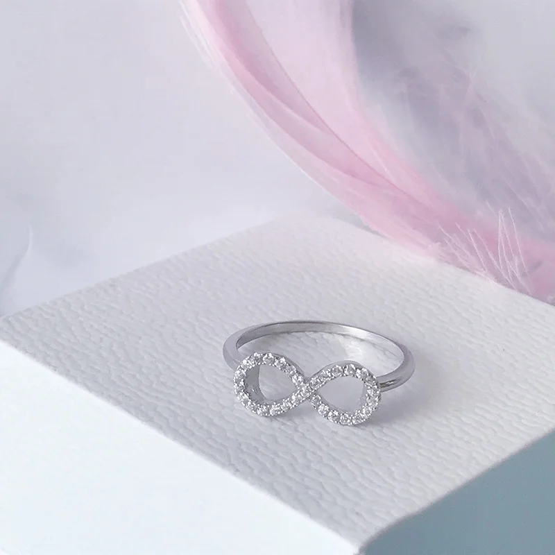 Женское Обручальное кольцо с цифрами 8 элегантное Аутентичное ювелирное изделие