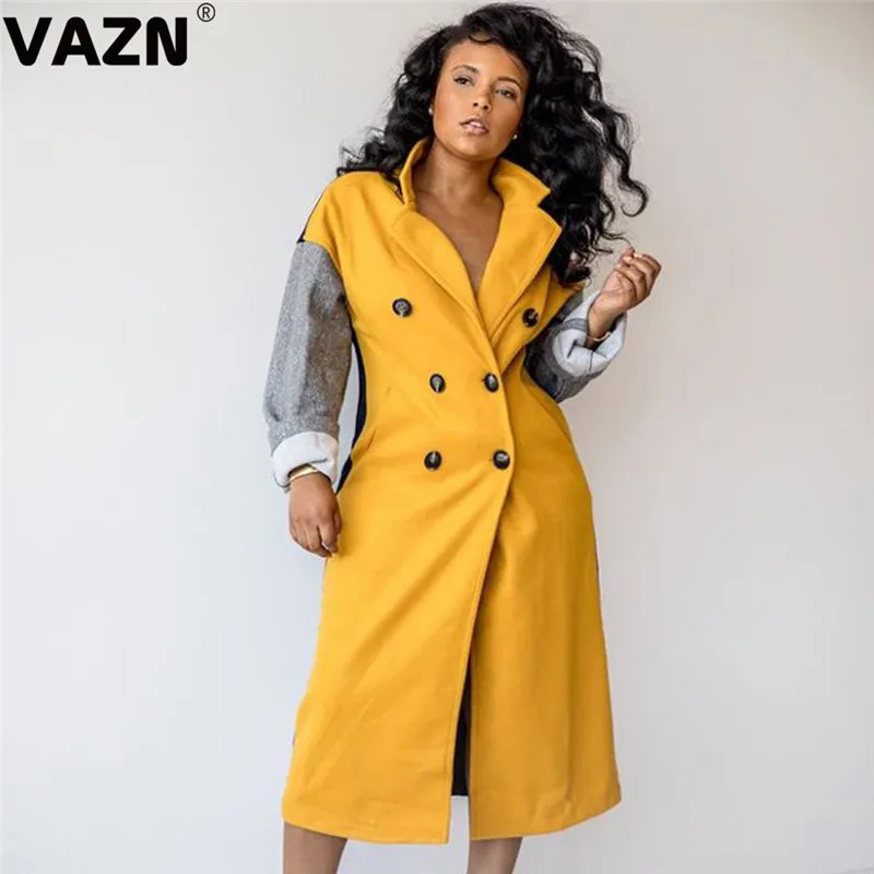 VAZN BN9200 открытое пальто Новая Осенняя Повседневная красочная модная уличная шея с длинным рукавом Офисная Женская рубашка