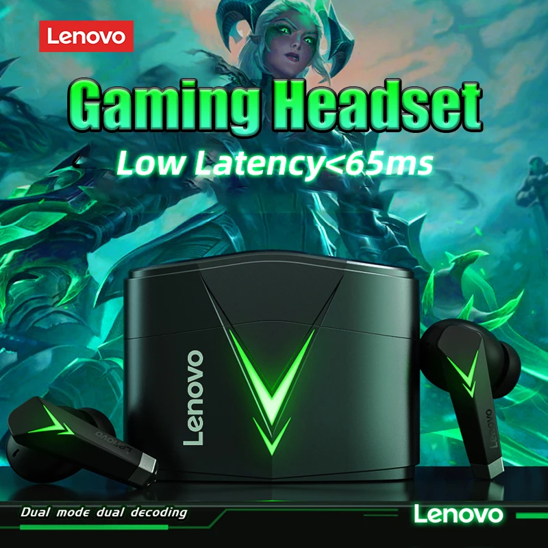 

Original Lenovo LP6 TWS Gaming Headsets Wireless Bluetooth V5.0 Earphones Low Latency Noise Reduction with Mic Gamer Earbuds