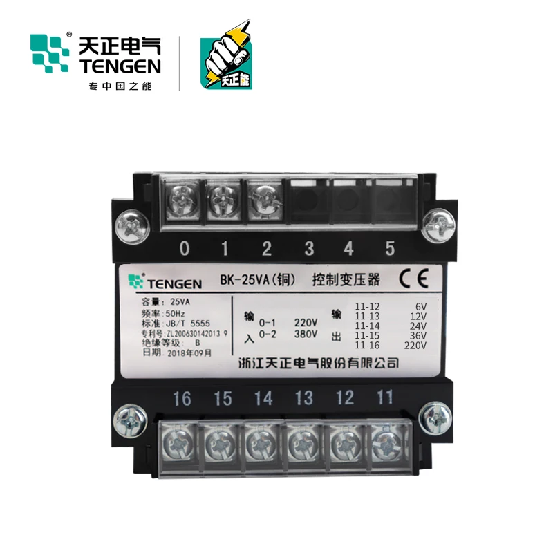 TENGEN BK 25VA трансформатор управления машиной 25 Вт 380 220 В 110 36 24 12 полностью