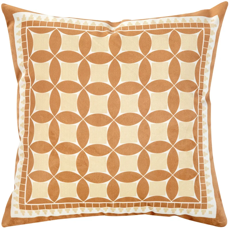 

Ins Hot Vintage Velvet Cushion Cover 45x45cm Square Geometric Pillowcase Golden Europe Style