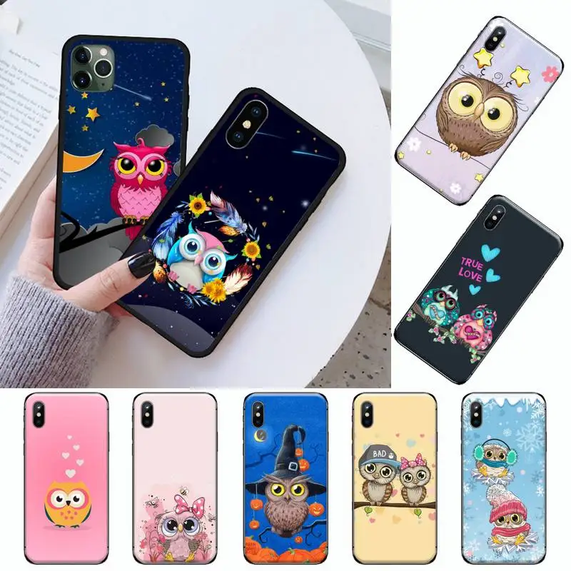 

Owl cute cartoon animal Phone Case for iPhone 11 12 mini pro XS MAX 8 7 6 6S Plus X 5S SE 2020 XR