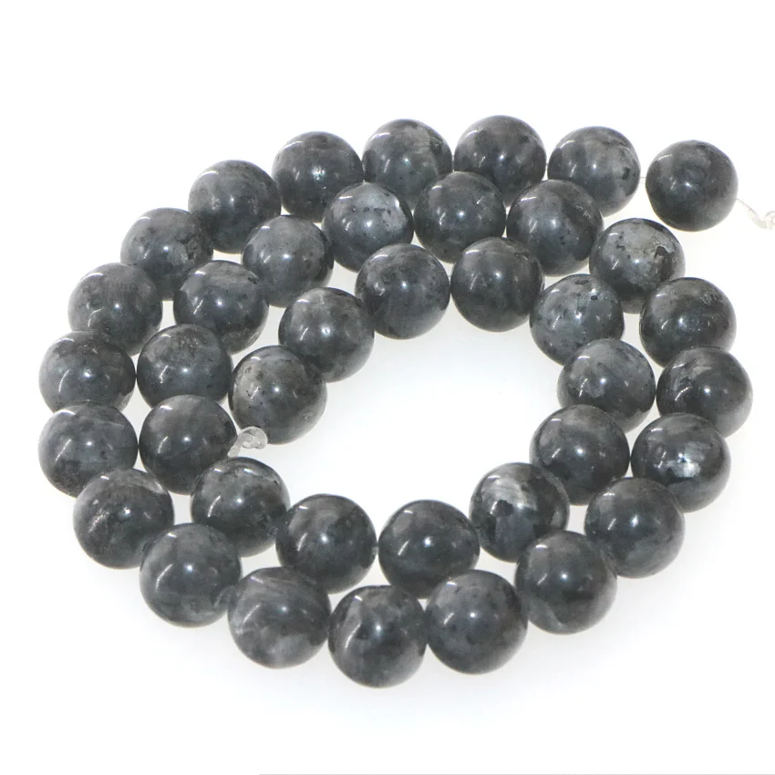 Натуральный камень 10 мм Черный Серый лабрадорит сделай сам круглые бусины