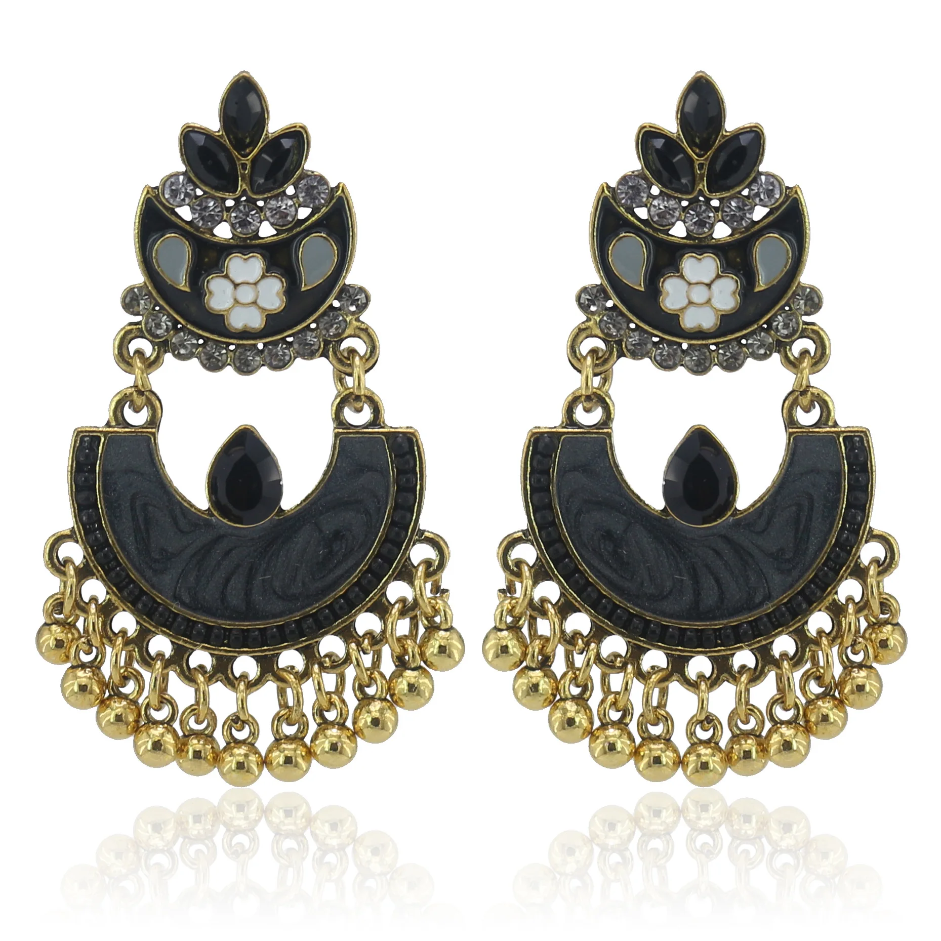 Серьги подвески с золотистым жемчугом крупные полимерные сережки длинными