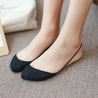 wholesale summer cool woman solid color thin soft cotton half sole invisible antiskid sling gentle lady high heels no show socks