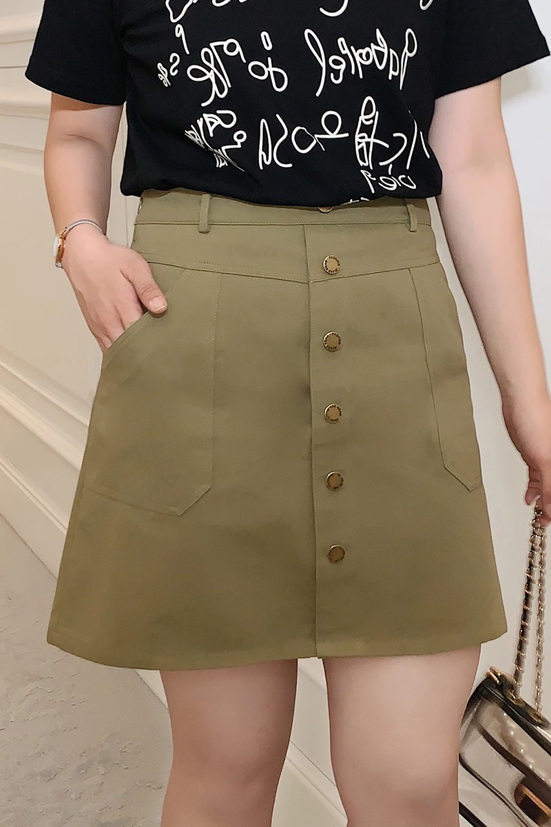 

Summer Fashion Plus Size Dress Large Women's Dress High Waist Slim Skirt Covering Meat Fashion A-line Skirt PDG2056