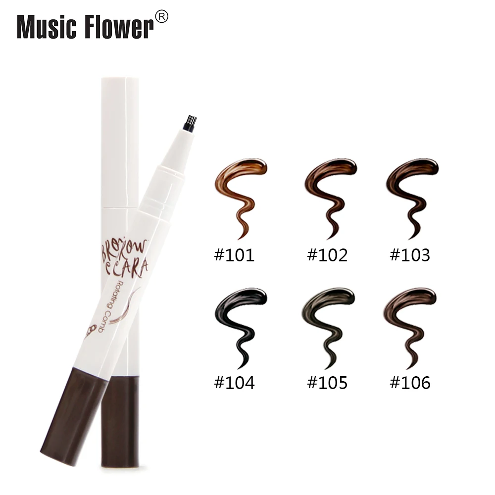 

6 Colors Super Natural Four-tip Eyebrow Maker Pen 24 Hours Long Lasting Waterproof Geller Brow Sculpting Marker Pen