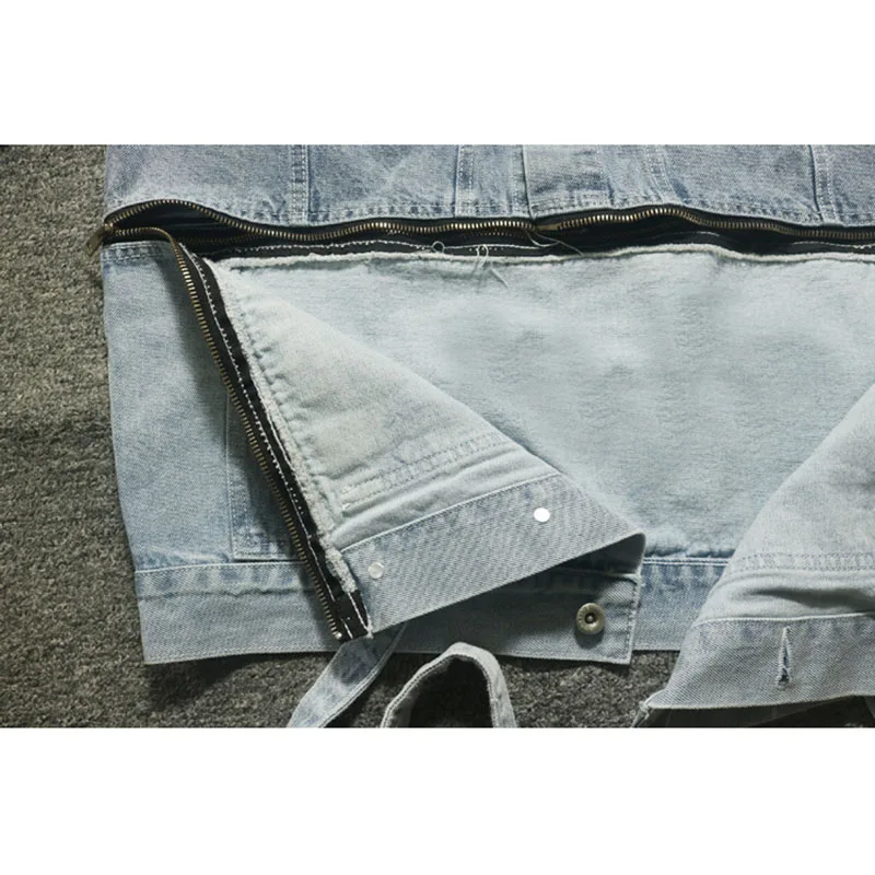 

Harajuku Washed Blue Denim Jacket Women Lapel Long Sleeve Patchwork Streetwear 2021 Casual Oversized Jeans Coat Female Plus Size