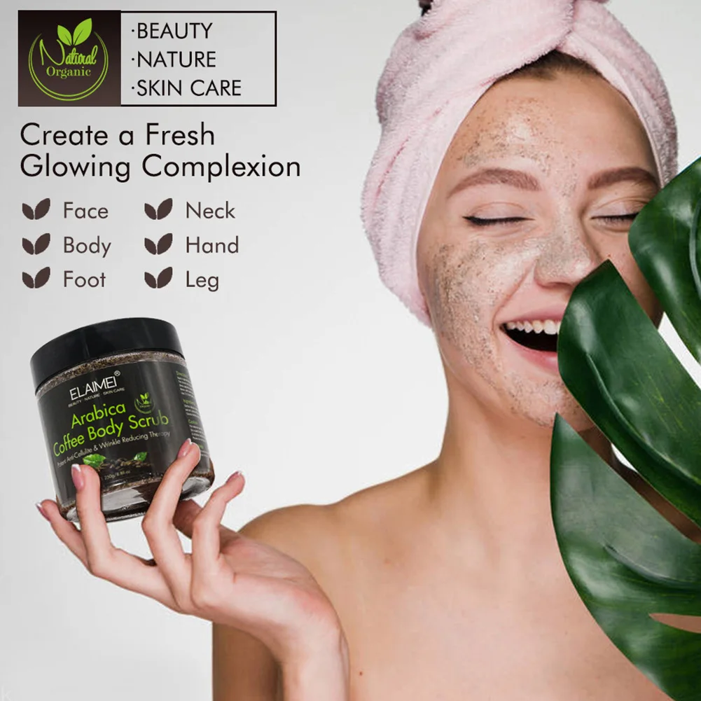 Deep Clean Hand Nourish Anti Cellulite Dead Sea Salt Coffee Arabica Natural Face Neck Skin Care Body Scrub Detoxifying Mineral |