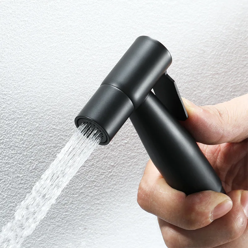 

Черная Нержавеющая Сталь туалет спрей пистолет тупой черный ручной очистки женщина шайба под давлением черный пистолет сопло