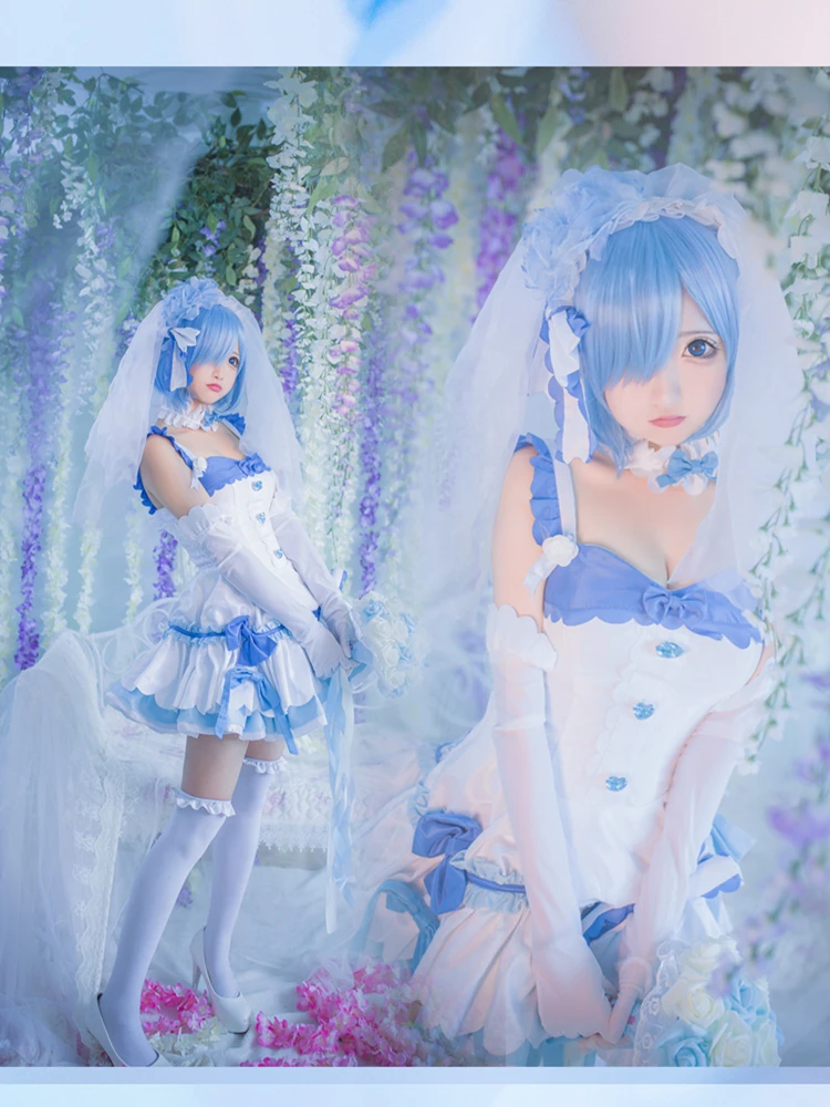 Женский костюм для косплея в стиле аниме RE: ZERO-start Life in other World RAM REM Свадебный 2021