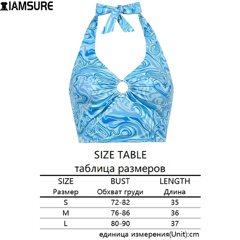 

IAMSURE Beach Style Paisley Print Halter Top Sexy Backless Sleeveless Hollow Out Crop Tops Women 2021 Fashion Holiday Tank Top