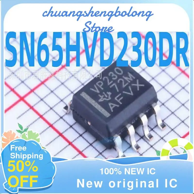 

10-200PCS SN65HVD230DR VP230 3.3V SOP-8 65HVD230 New original IC