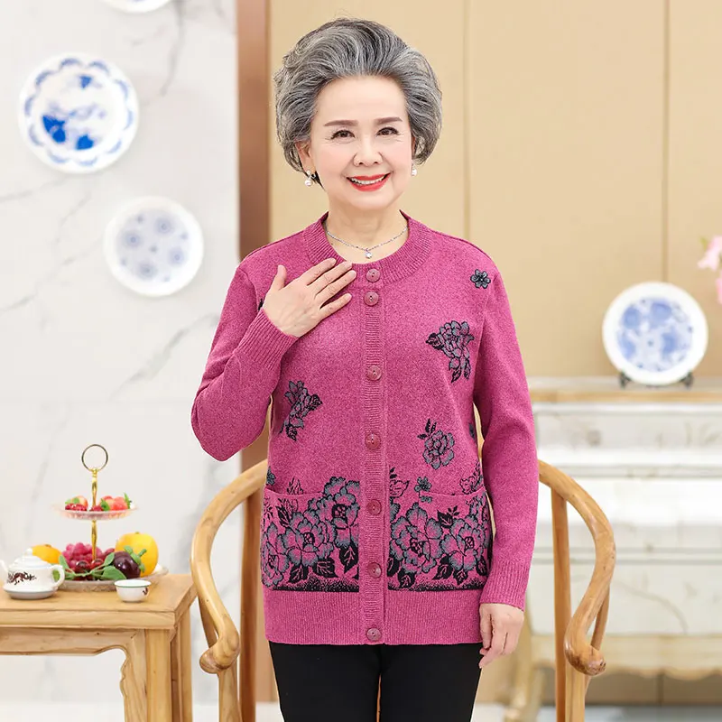 Одежда для мамы вязаный свитер Весенние Новые свитера с вышивкой пальто женщин