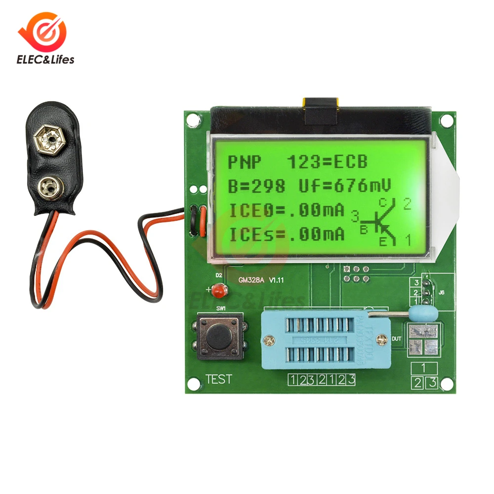 ЖК цифровой тестер транзисторов GM328A GM328 измеритель емкости LCR  RLC PWM/ESR MOS/PNP/NPN V2PO