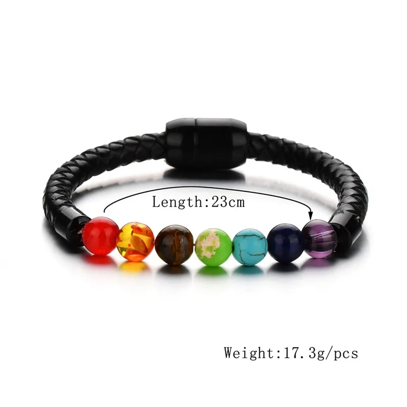 Черный кожаный браслет молитва натуральный камень черная лава Хрустальные Бусы