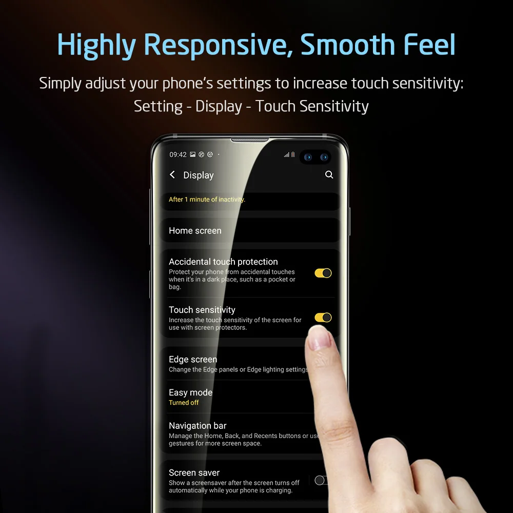Защитное стекло ESR для Samsung S10 Plus закаленное 3D 9H с полным покрытием Защита экрана