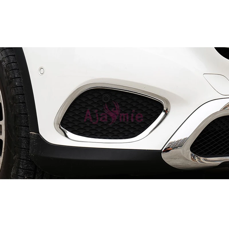 

Front Reflector Fog Light Lamp Cover Sticker Decoration Moulding Trim For Mercedes Benz GLC 2016 2017 2018 Car Accessories