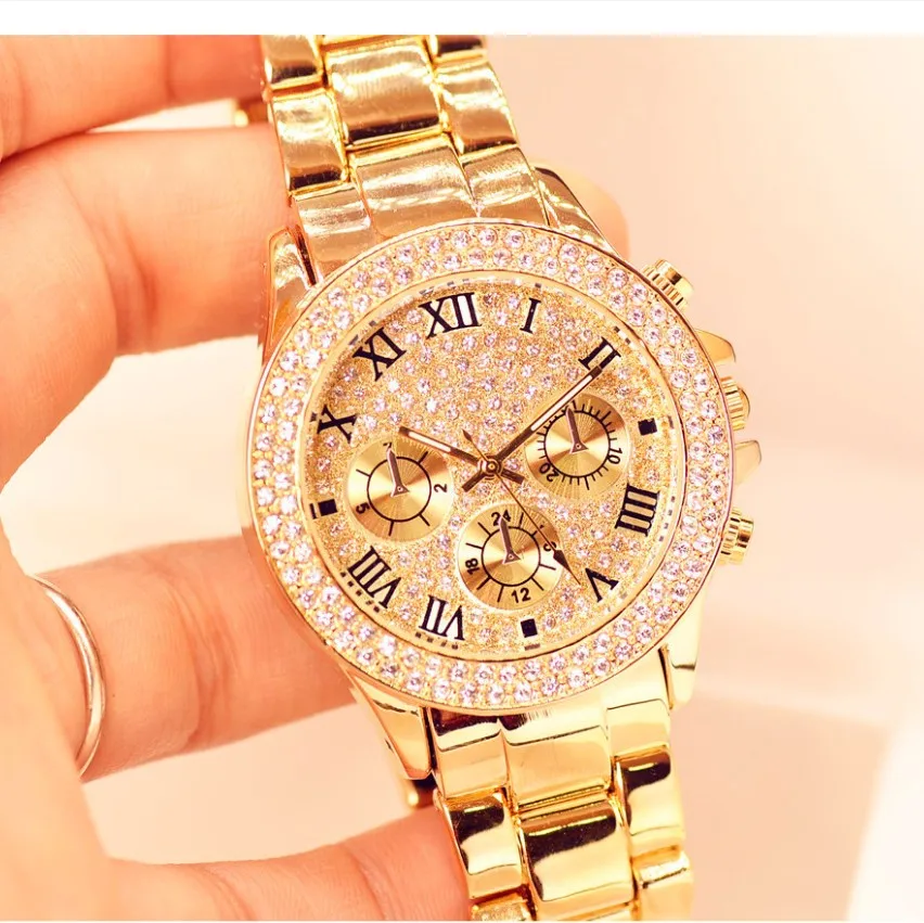 Новинка 2019 женские часы Стразы роскошный брендовый браслет со стразами наручные