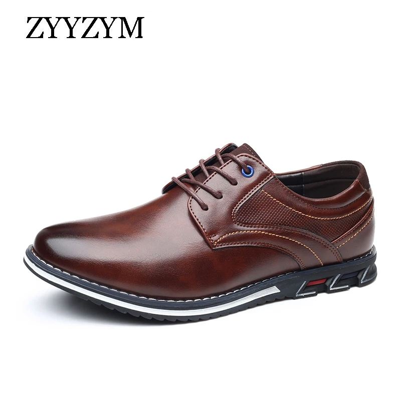 

Новинка весна-осень 2022, мужские туфли zyyym, универсальные модные повседневные кожаные туфли на шнуровке, большие размеры 38-48